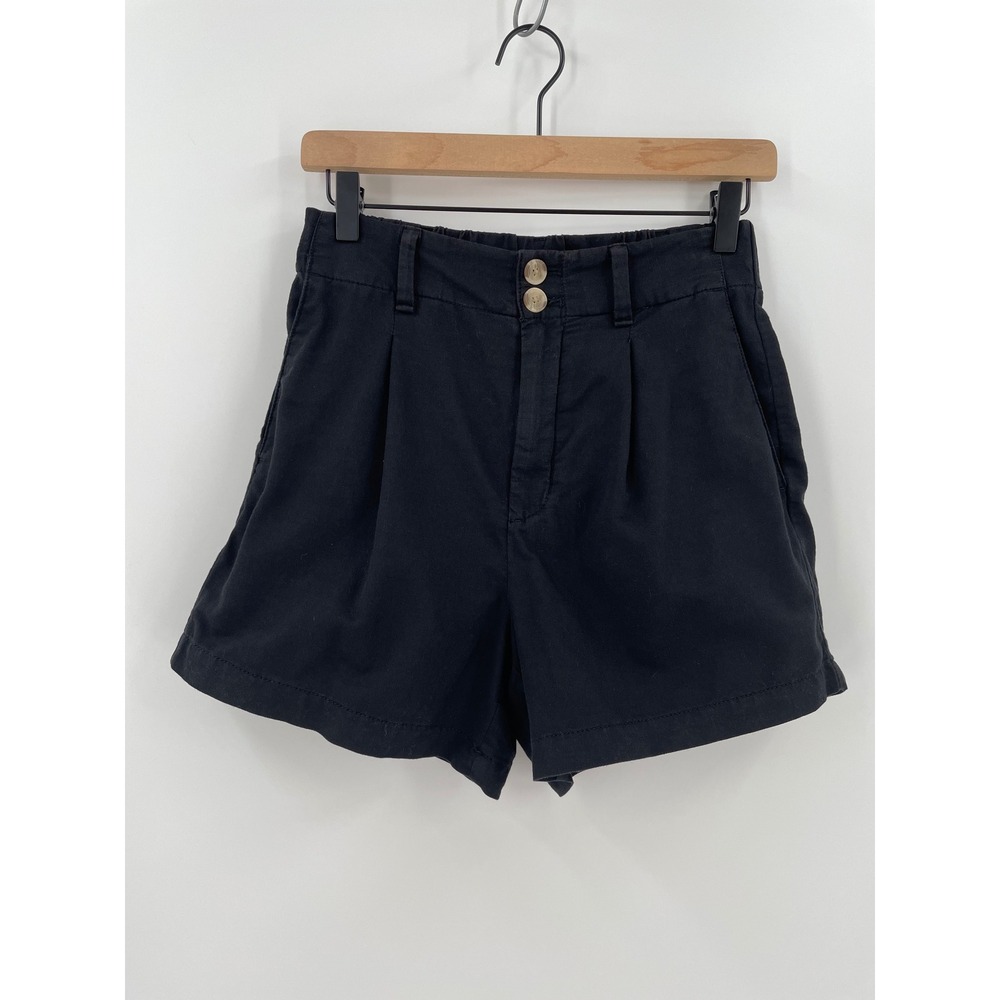 LC Lauren Conrad‎ Womens Black Pleated High Waist Shorts Size 0